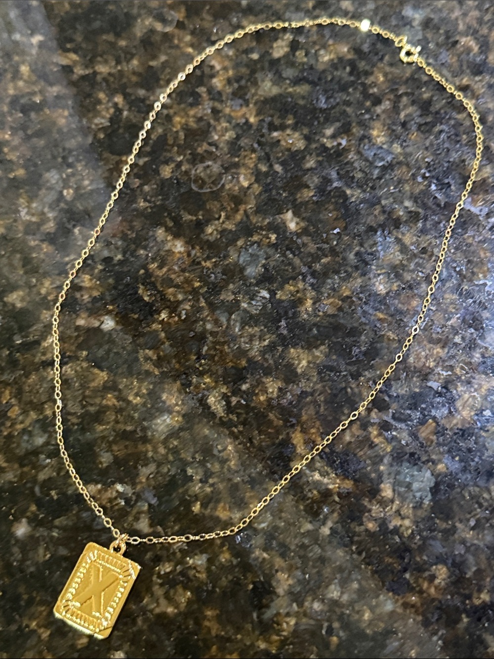 Anthropologie Gold Plated Vintage-Style Monogram Initial "X" Pendant Necklace!🔥🔥 - Picture 6 of 16